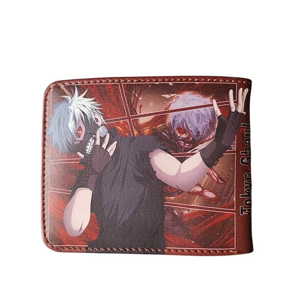 Best Classic Japan Anime Tokyo Ghoul Kaneki One Size Leather Purse Red Wallet - Picture 2 of 3